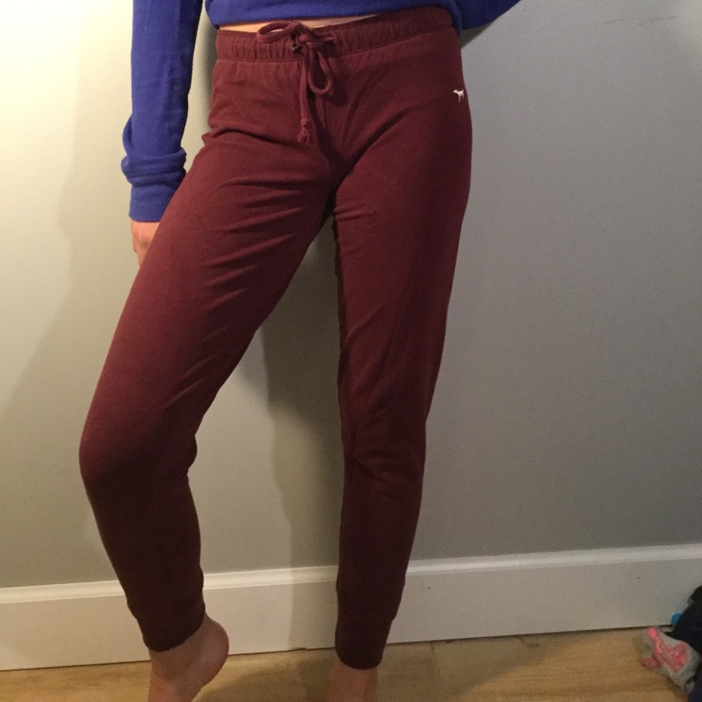 PINK maroon pants/joggers - good condition! Size S